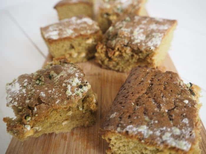 Amazing white chocolate and matcha blondies....