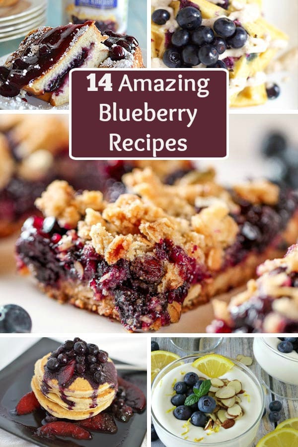 14 Amazing Blueberry Recipes to make your mouth water.... From blueberry pancakes to homemade blueberry lemonade and from blueberry muffins to gorgeous blueberry cheesecake. There's a blueberry recipe here for everyone!
