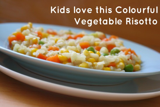 Kids love this Colourful Quick and Easy Vegetable Risotto