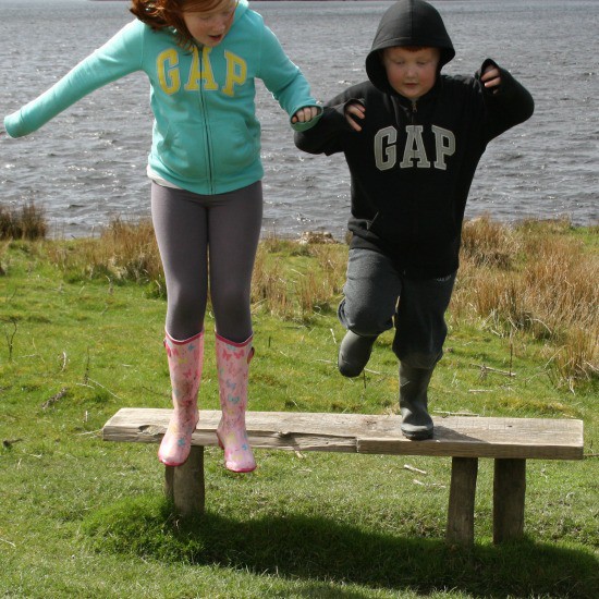 When you're aged 9 and 12, pretty much anything is fun if you've got your wellies on an you're out in the rain!