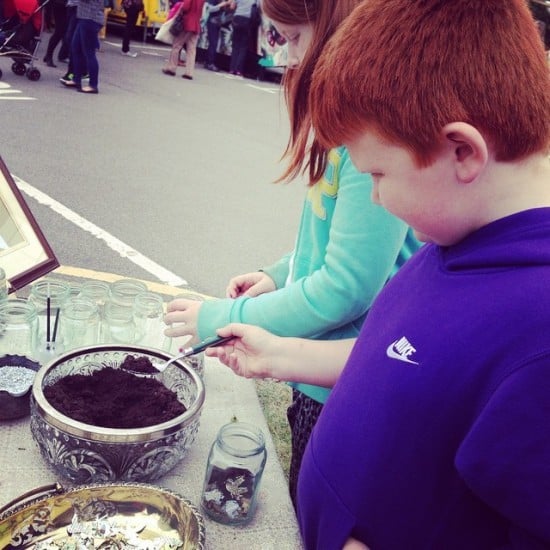 Making Terrariums at the Festival of Thrift.