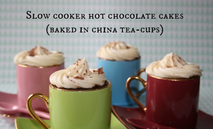 Slow cooker hot chocolate cup cakes