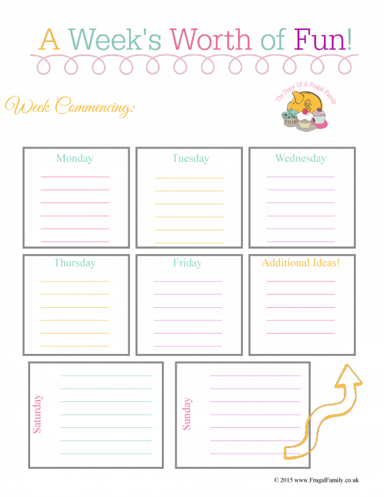 {Free Printable} A Week's Worth of Fun Activity Planner....