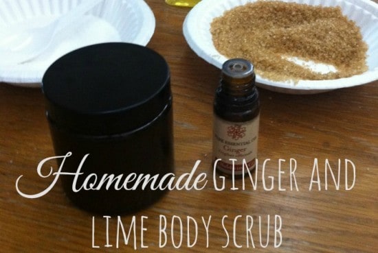 Homemade ginger and lime body scrub
