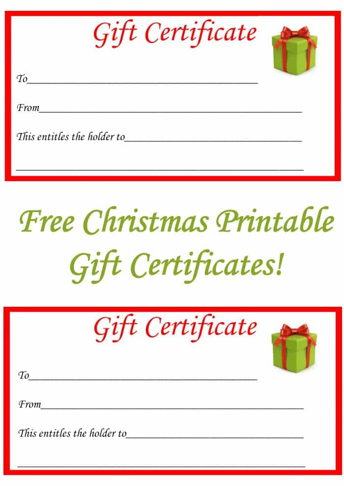 Kid Gift Certificate Free Printable