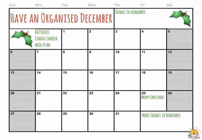 How to have an organised December