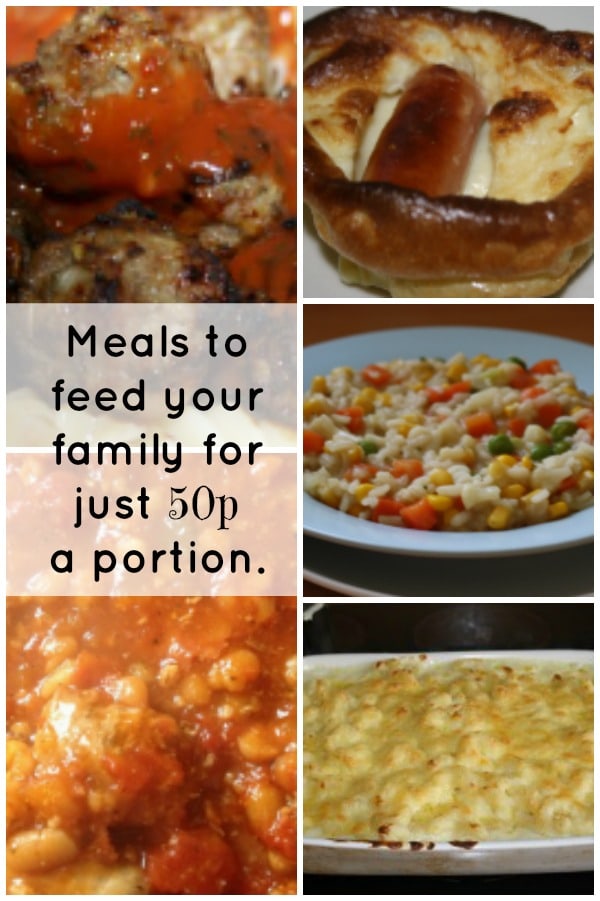 Meals to feed your family for just 50p  a portion.