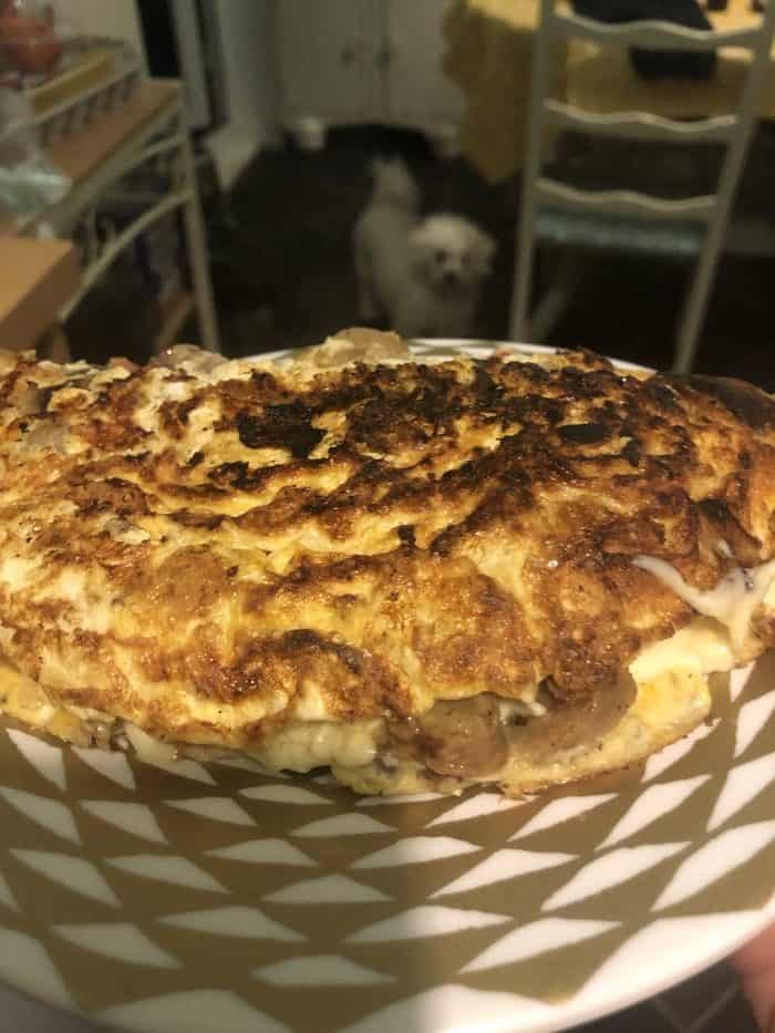 A slightly burnt omelette!