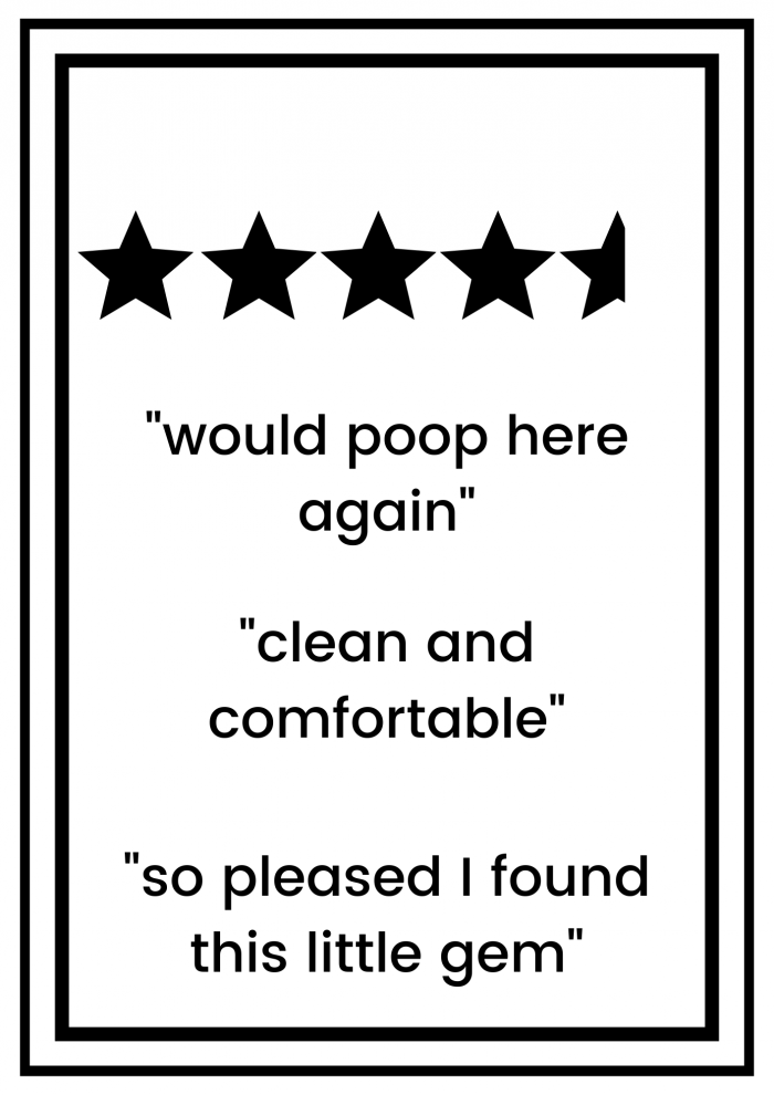 trip advisor review bathroom poster