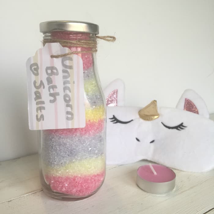 Amazing super cute homemade unicorn bath salts DIY