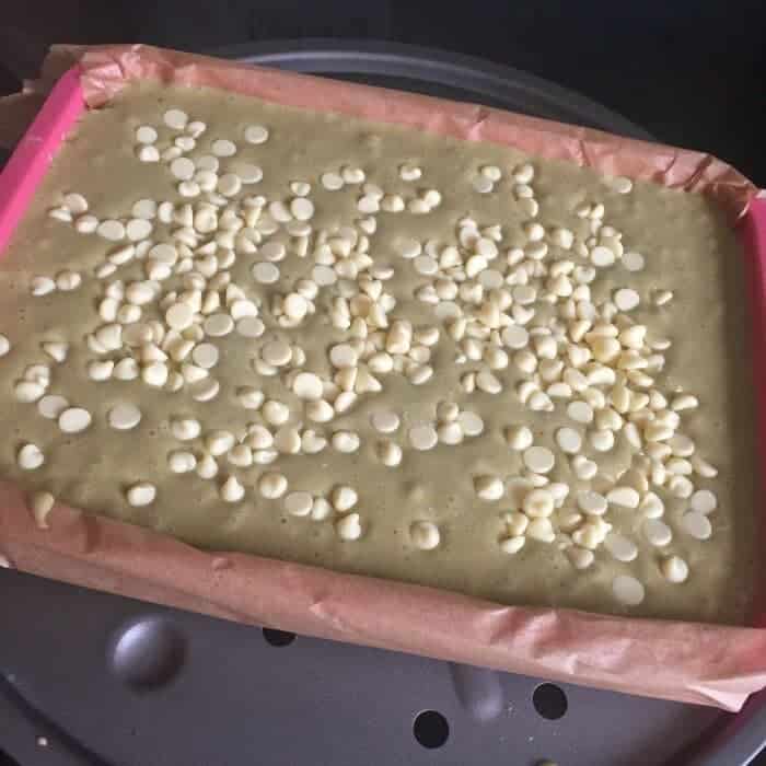 Amazing white chocolate and matcha blondies....