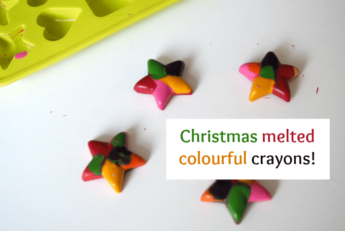 Christmas melted colourful crayons