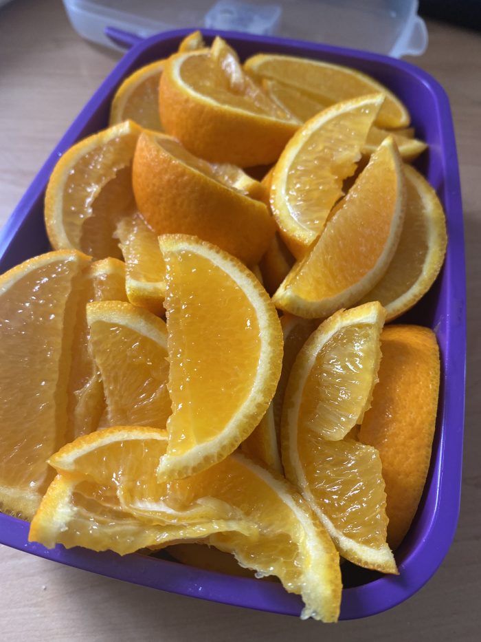 Sliced up oranges