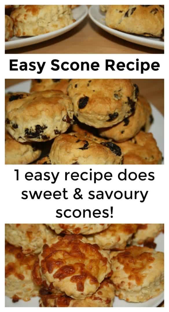 Easy scone recipe - one simple recipe can be adapted to make both sweet and savoury scones!