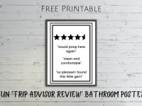 Fun Trip Advisor Review bathroom poster {Free Printable}....