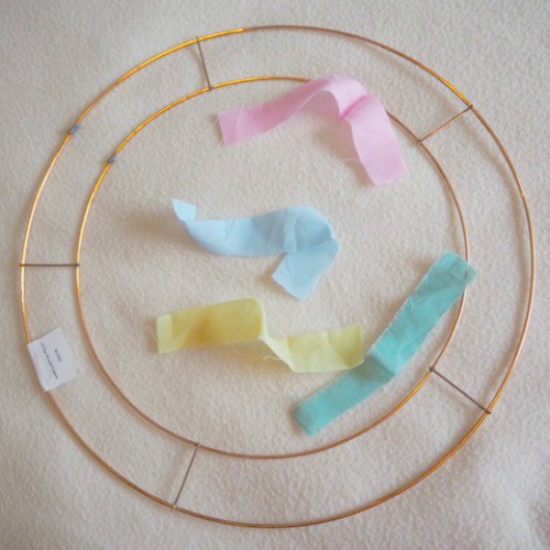 Fabric strips for my homemade wire wreath