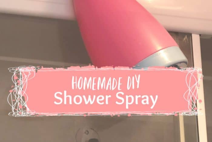 Homemade DIY Shower Spray. #DIYcleaning #naturalliving #essentialoils #showerspray