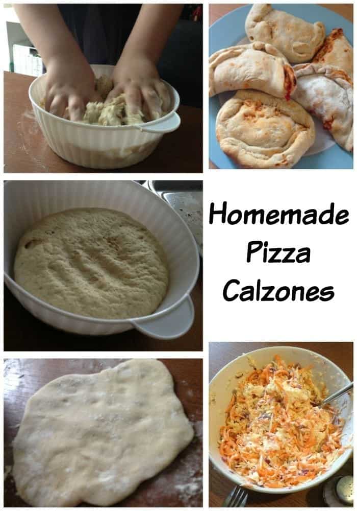 Homemade pizza calzones