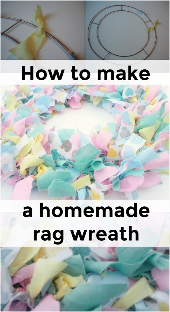 How to make a homemade rag wreath. Super cheap and super pretty!