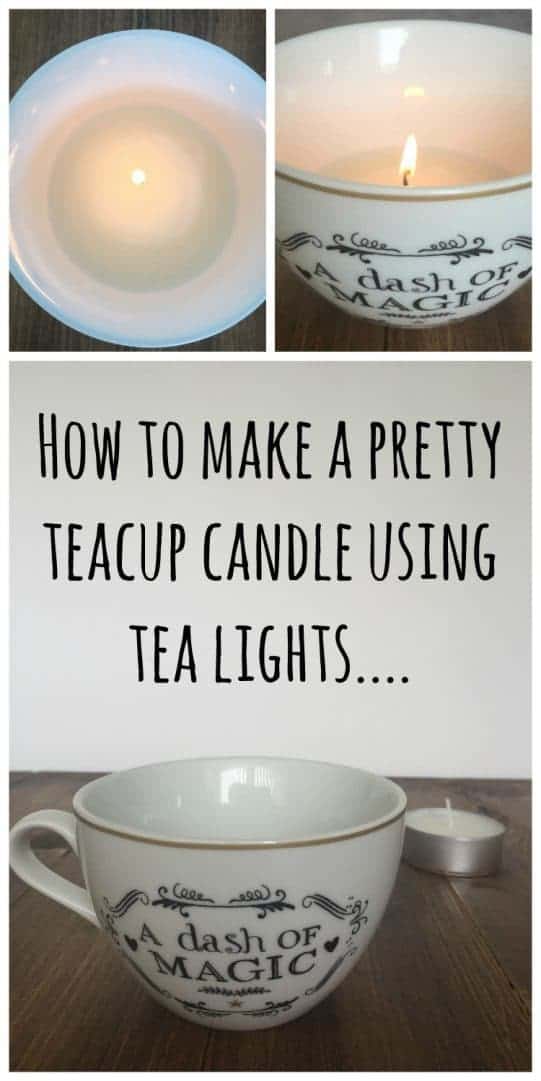 How to make a pretty teacup candle using tea lights....