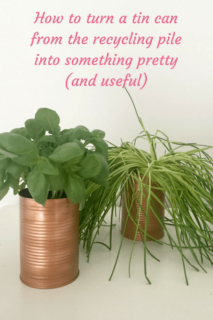 How to turn a tin can from the recycling pile into something pretty....