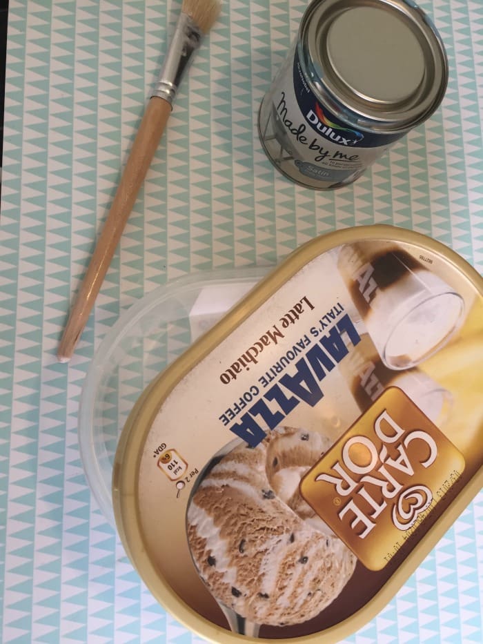 upcycle an empty ice cream carton