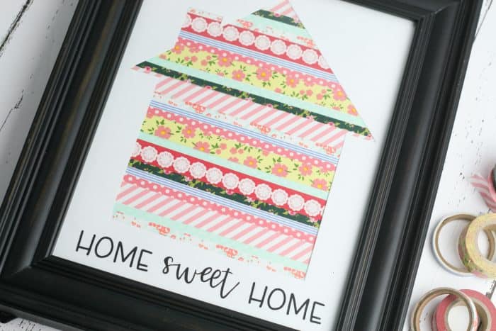 Washi Tape Home Sweet Home Sign Craft