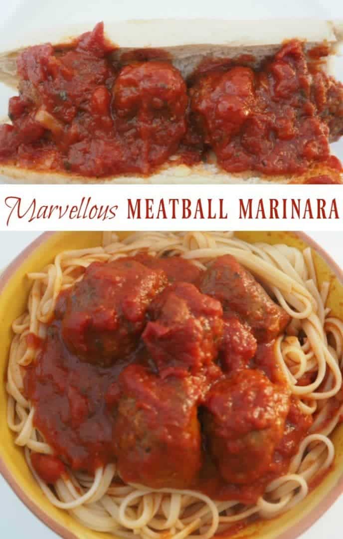 Marvellous meatball marinara - easy to make and perfect to go with spaghetti or in a simple sub!