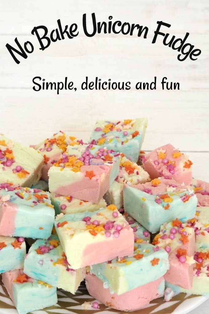 No Bake Unicorn Fudge - simple delicious and fun. A great easy recipe for cooking with kids!