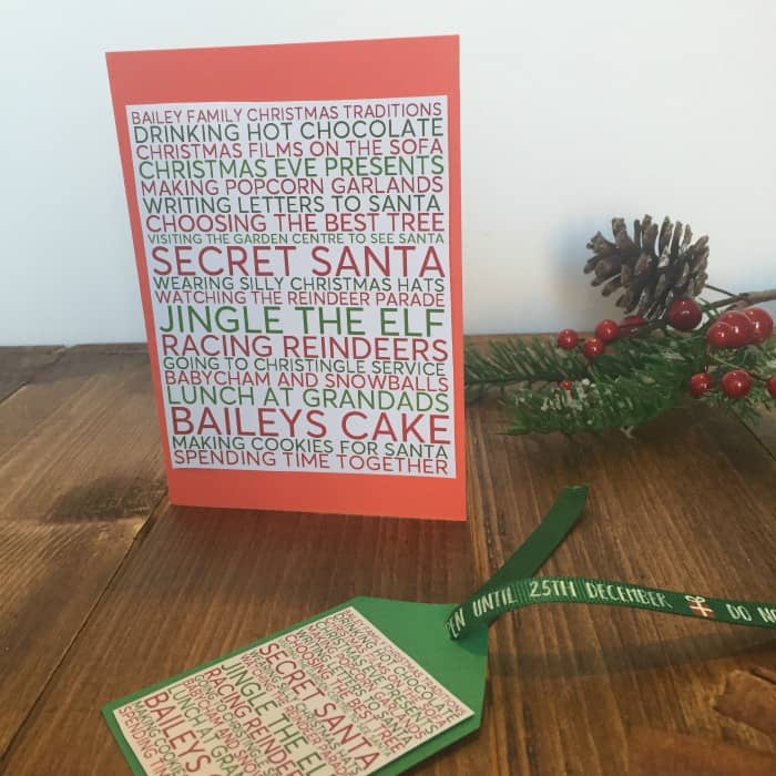 Personalised Christmas cards and Christmas gift tags with my personalised poster maker.