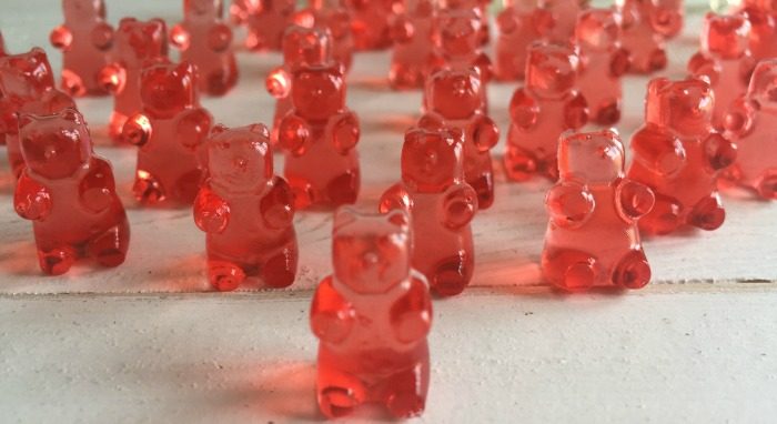 Pink Prosecco Flavoured Gummy Bears. The perfect grown up homemade treat.