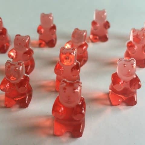 Pink Prosecco flavoured gummy bears….