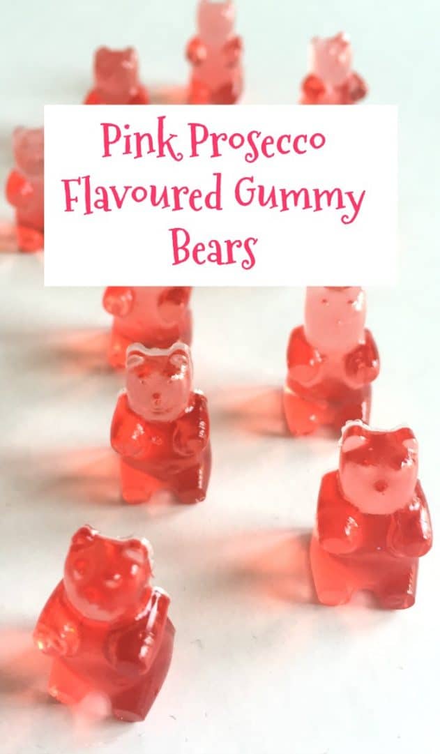 Pink Prosecco Flavoured Gummy Bears. The perfect grown up homemade treat.