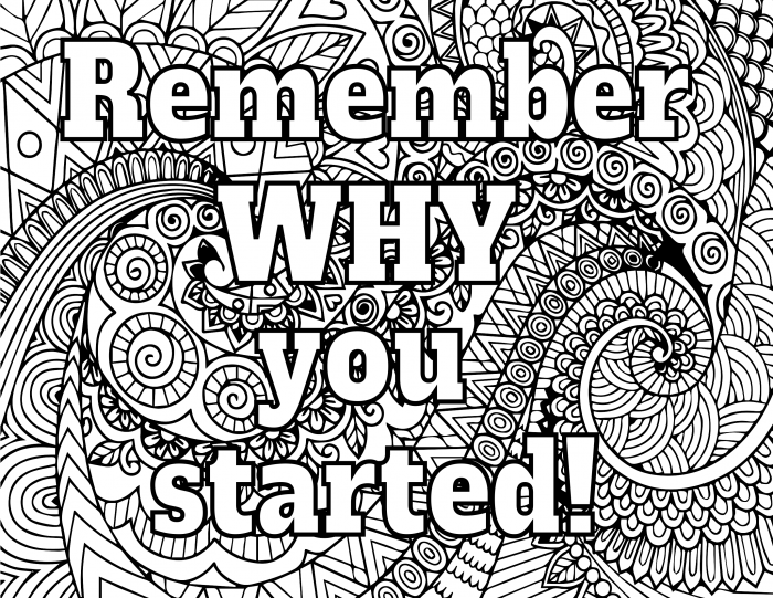 Motivational Colouring pages for grown ups
