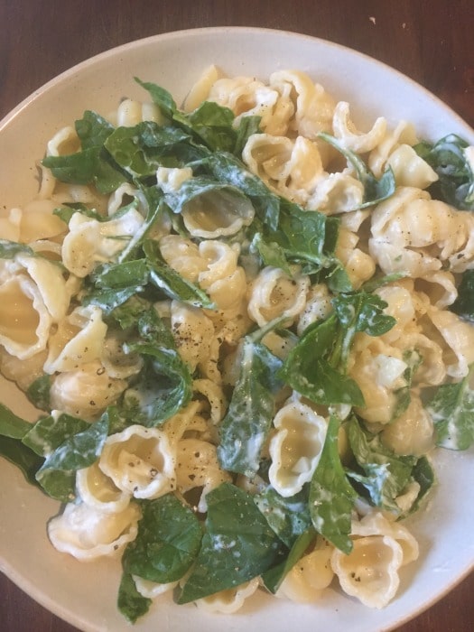 Spinach and ricotta pasta