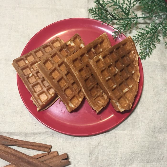 This amazing Christmas Waffle Recipe genuinely tastes of Christmas and I guarantee you're going to love it if you try it!
