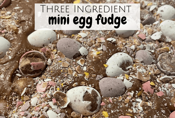 Three ingredient mini egg fudge