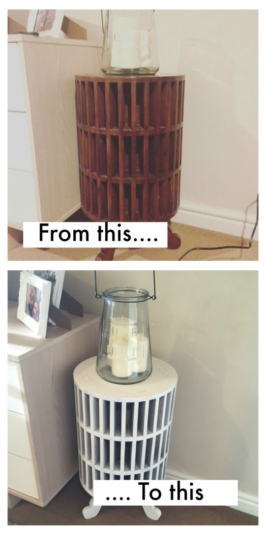 Upcycling my little side table with no preparation.....