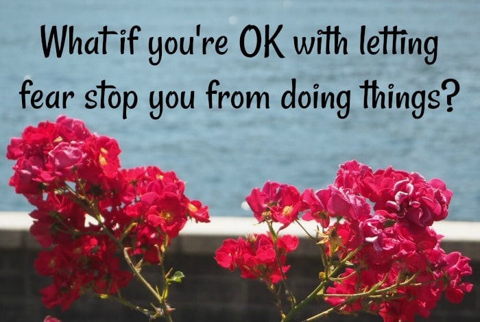 What if you're OK with letting fear stop you from doing things?