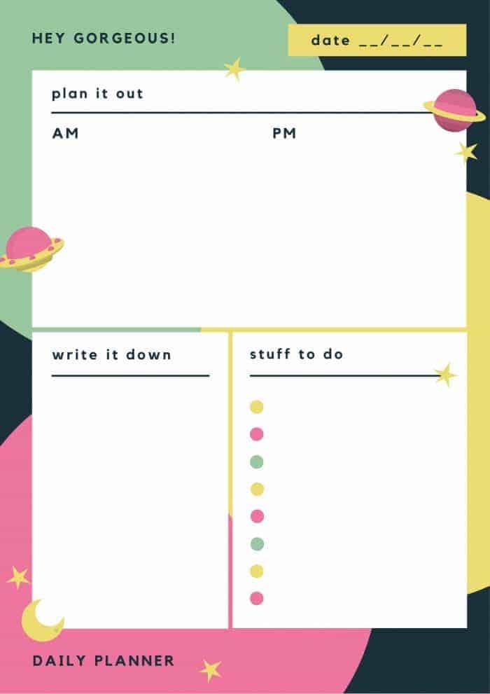 Be Happy Today - Free Printable Daily Planner