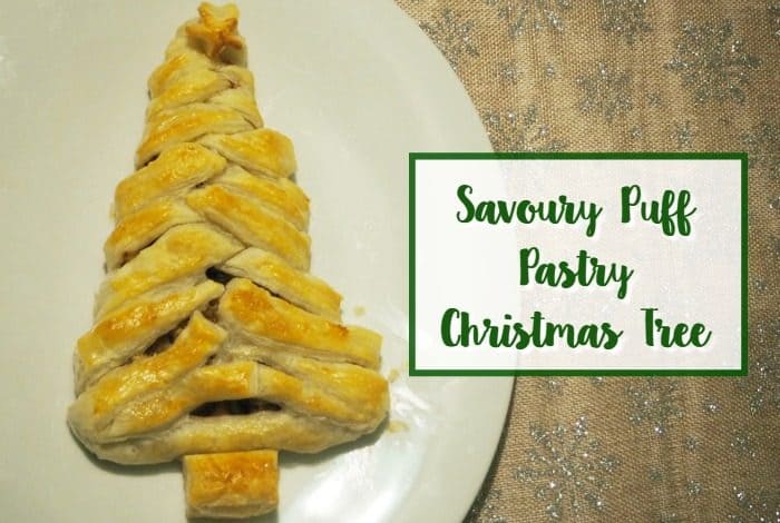 savoury puff pastry Christmas tree - a perfect centrepiece for a Christmas meal.
