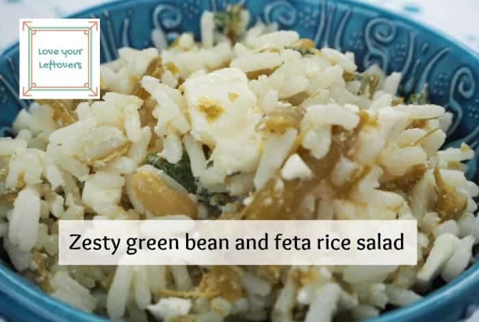 zesty green bean and feta rice salad.
